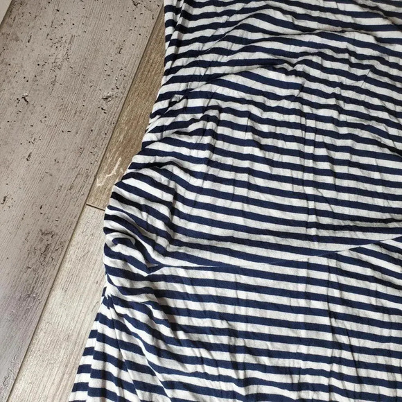Liz Lange Maternity Women's Navy Blue and White Striped Midi Dress Size Large - Picture 15 of 15